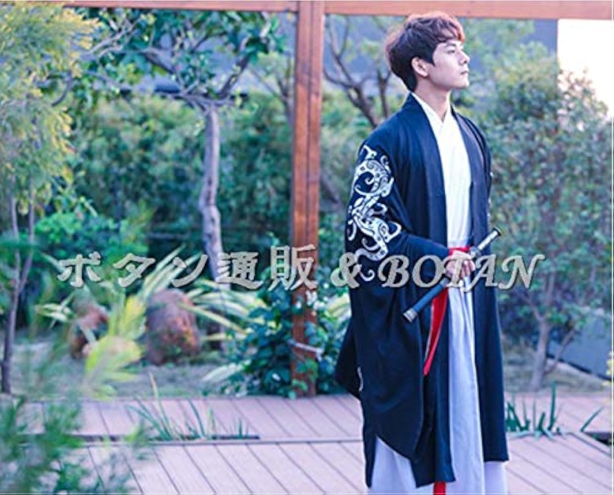[ボタン通販＆BOTAN] 漢服 唐装 羽織 黒 Amazon.co.jp: ボタン通販＆BOTAN 漢服 華服 唐装 男性用 中国